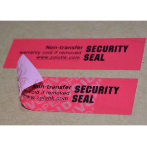 Glossy Security Sealing Non Residue Security Labels With Custom Logo And