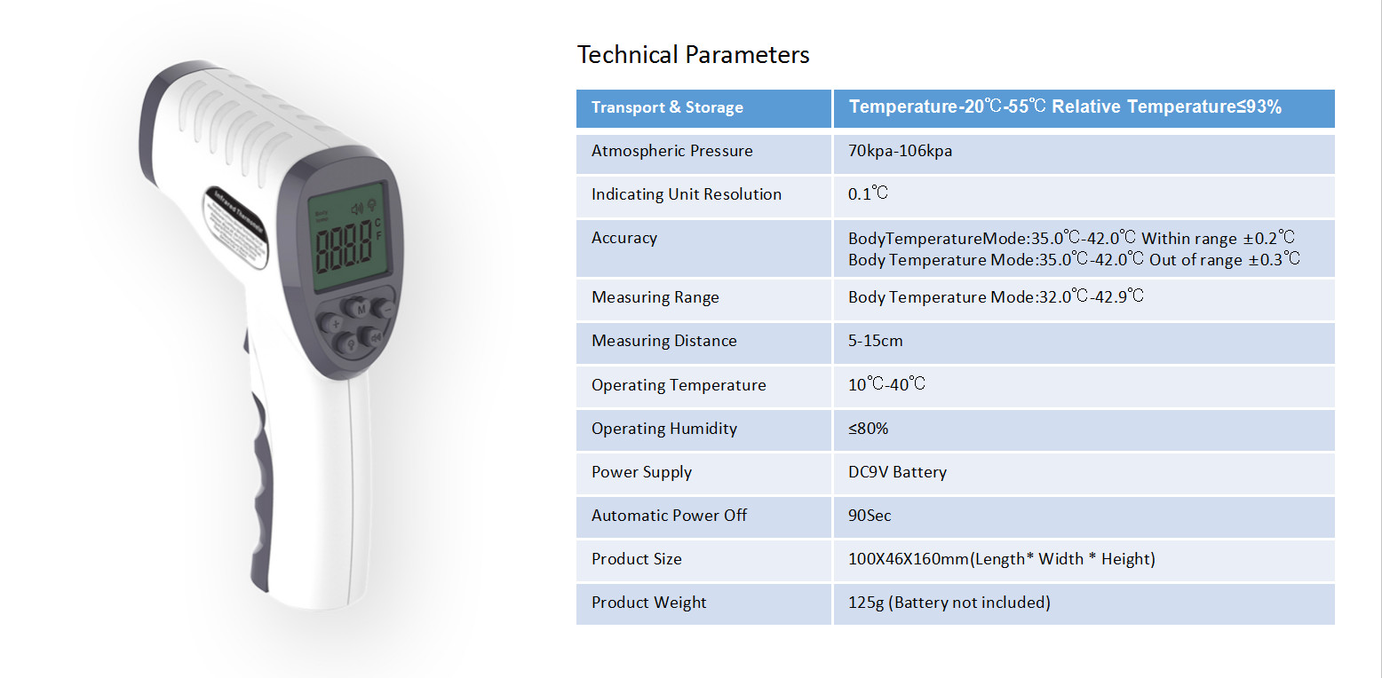 Digital Laser Non Contact Infrared Thermometer Forehead Thermometer Gun