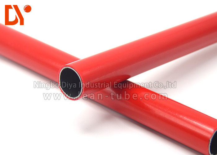 Colored Anti Static Tubing , Worshop Rack Polyethylene Coated Steel Pipe
