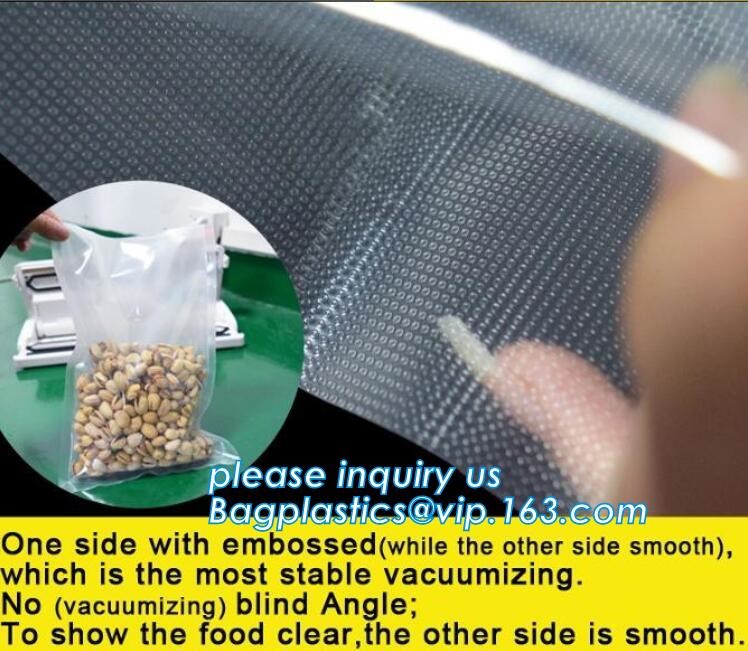 Embossing Plastic Vacuum Packing Pouch Embossed Food Vacuum Sealing Storage Bag Rolls Kitchen Vacuum Storage Embossed He