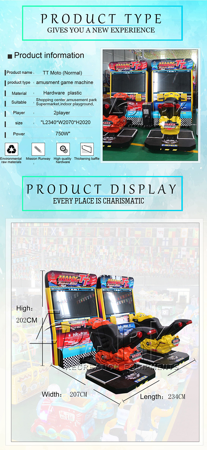 42 Inches Manx TT Motorcycle Zone Coin Operated Game Machine