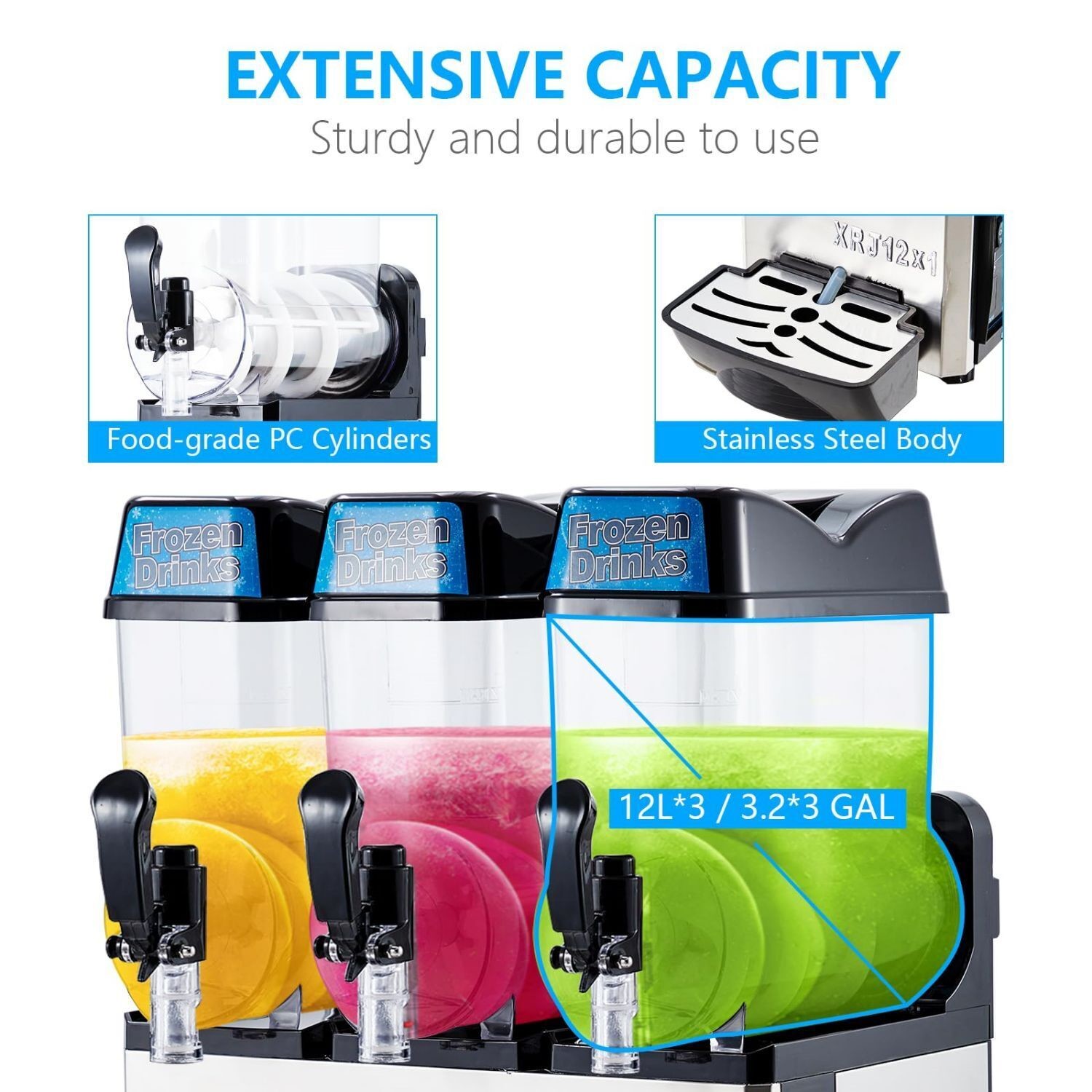 3 Tanks Daiquiri Machine Slush Granita Vending Machine New Slush Machine