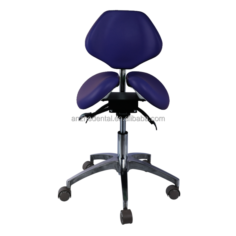 Unique Dentist Stool Blue Color Barber Shop Chair Comfortable Dental Twin Saddle Stool