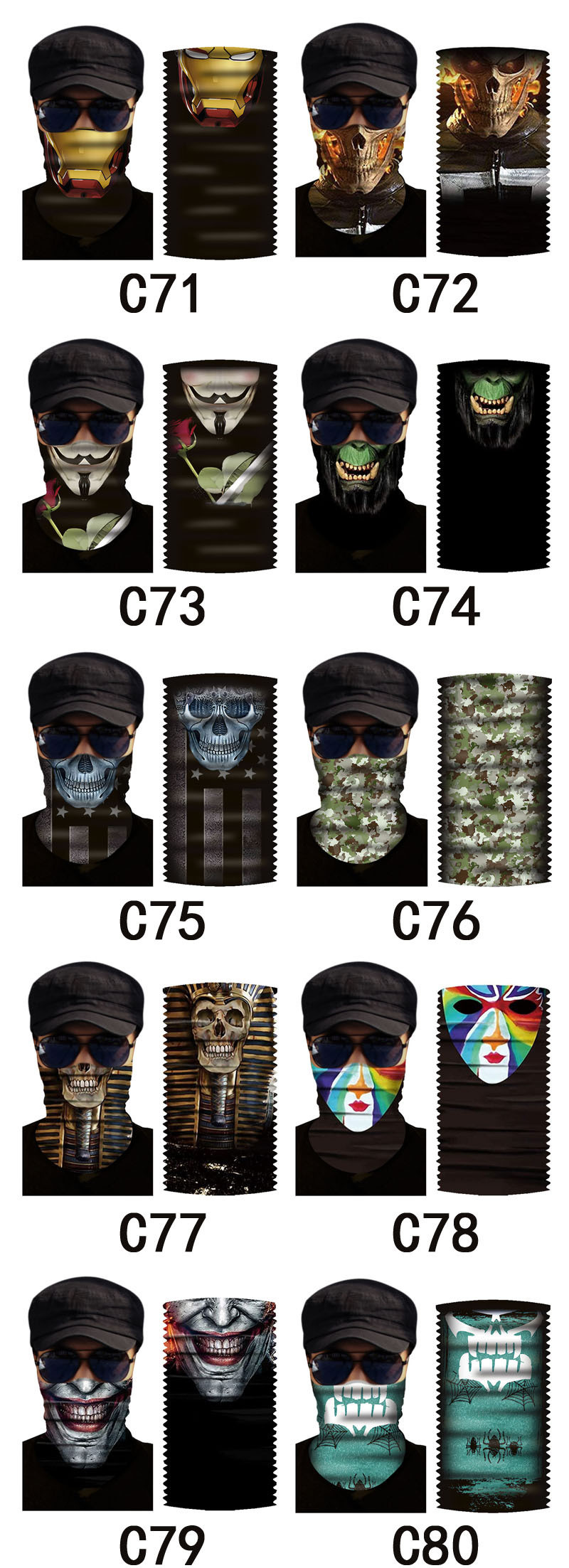 Unisex 3d Trump Adjustable Party Seamless Tube Scarf