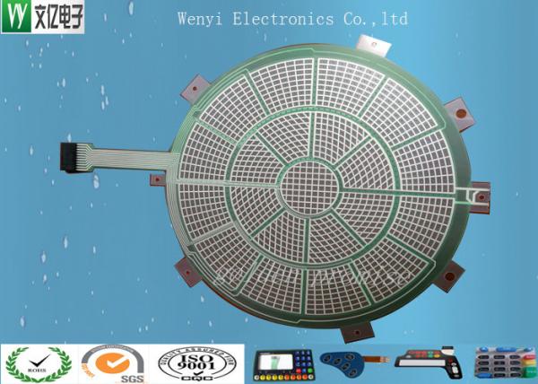 Round Green Insulate PET Flex Circuit 0.125 Mm Silver Paste Print For Sports