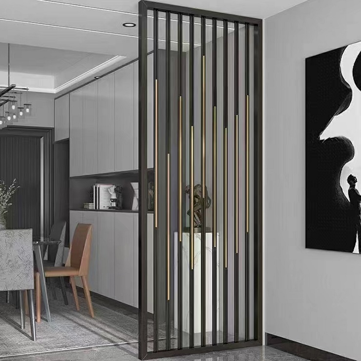 Metal luxurious hotel use floor to ceiling room dividers wall partition