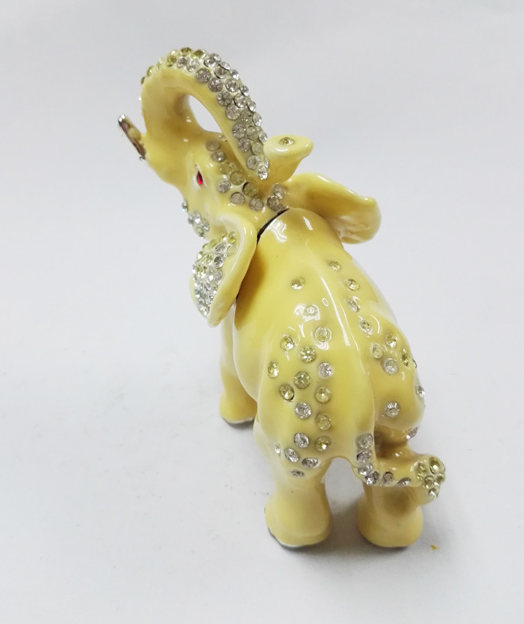 Hot selling fashion elephant enamel jewelry box Elephant Shape Jewelry Boxes