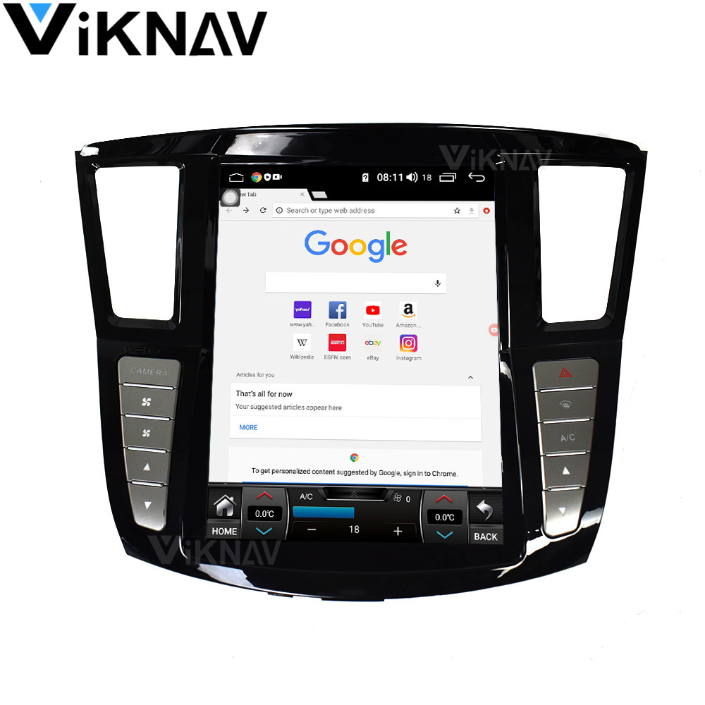 Viknav Car Radio For Infiniti QX60 JX35 (2012-2020)12.1 Inch Multimedia Stereo Tesla Android DVD Player GPS Navigation