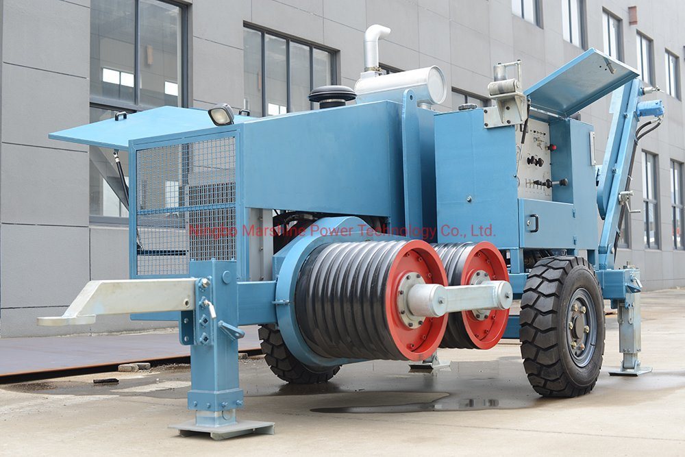 Power Line Tensioner Overhead Stringing Hydraulic Puller SA-Yq40 Model with Diesel Engine