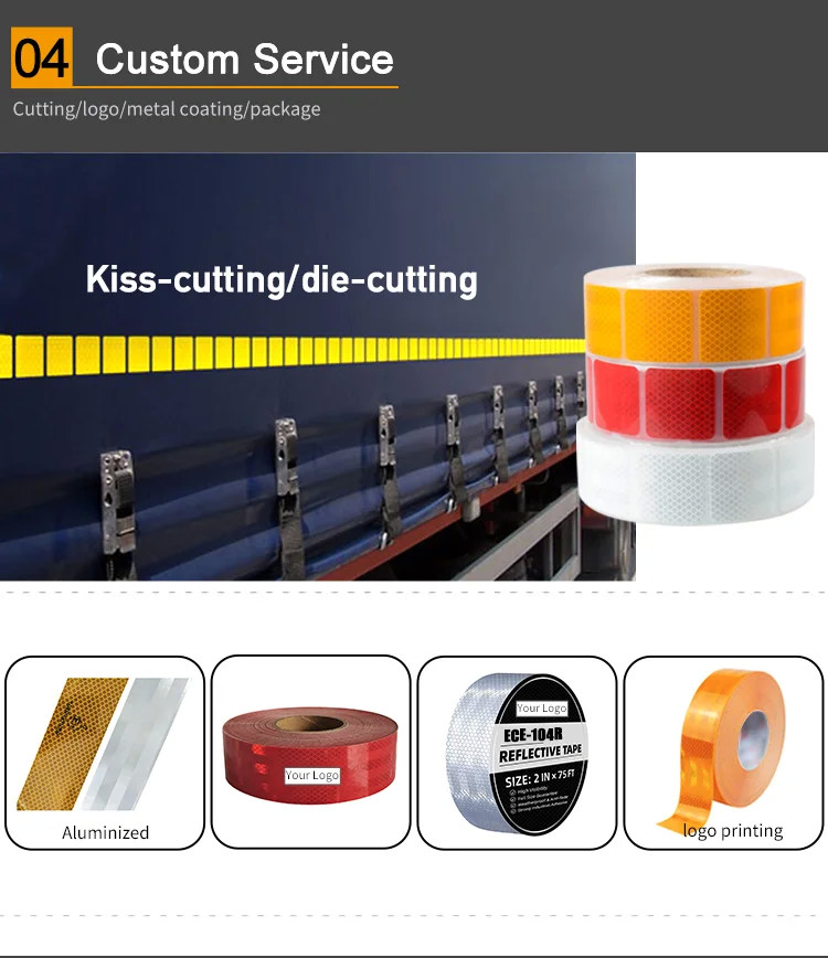 Hi Vis Adhesive Reflective Truck Tape White Yellow Red ECE 104 R ECE-104