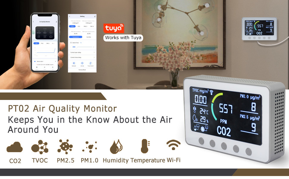 Home All In One RS485 IAQ Smart Air Quality Monitor For HVAC BMS