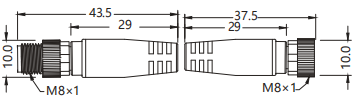 IP67 M8 Connector Harness Double End Precast Wire Harness PNP Belt LED Lamp Male/Female Straight 3P PVC 5m