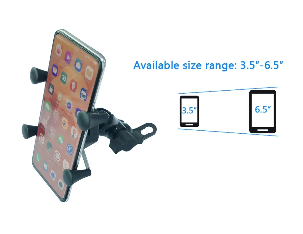 Waterproof 3-6.5inch X Claw Motorcycle Phone Mount For Cycling
