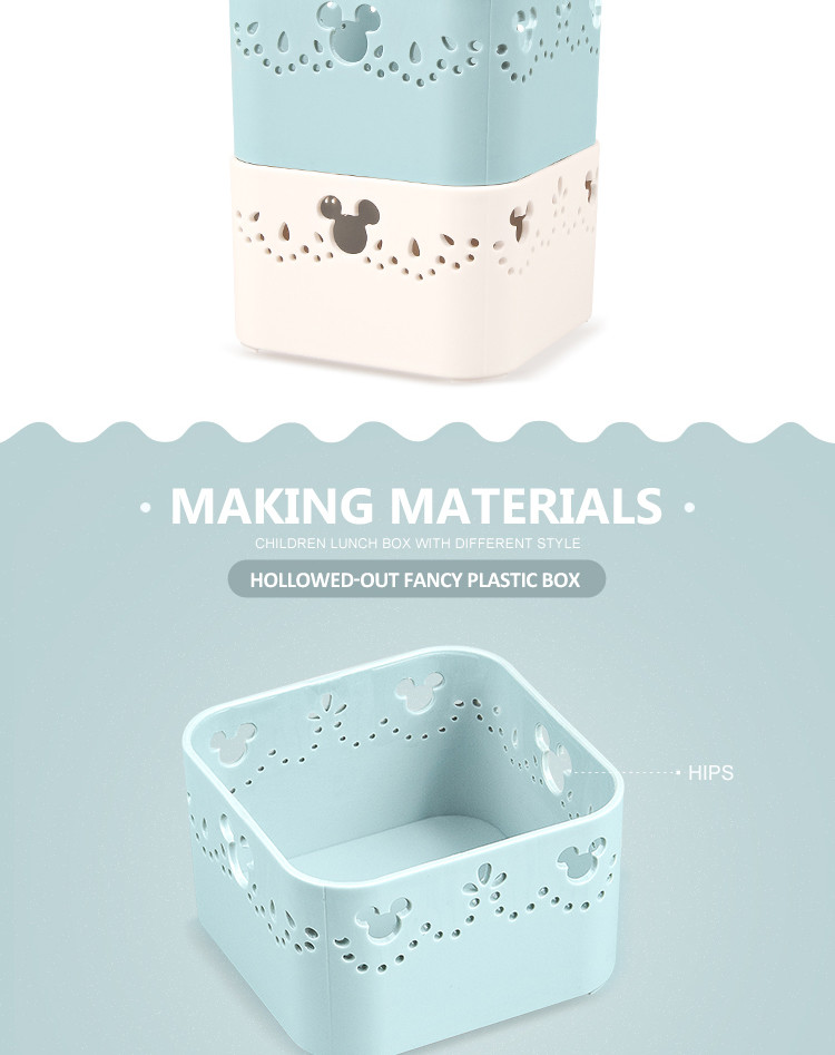 Smaller Mickey Mouse hollow-out pattern Reusable Plastic storage box food containers