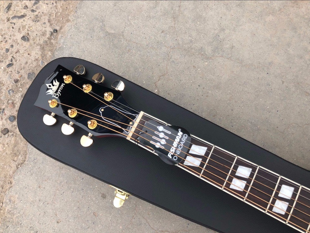 Best quality Dove style solid AAA spruce wood top flame maple back and side acoustic electric Guitar