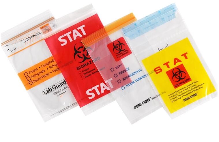 Reusable Resealable Biohazard Specimen Bags, Laboratory Sample Bag, Zip lockk, Outside Pocket Paperwork Pouch