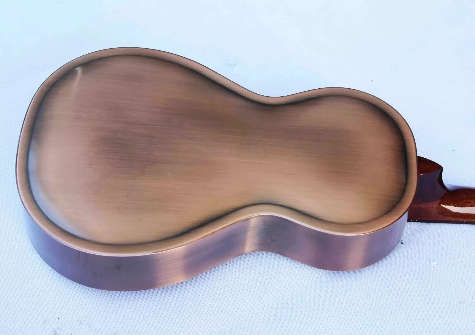 Custom Copper Finish Vintage Golden Brass Electric Parlor Resonator Guitar