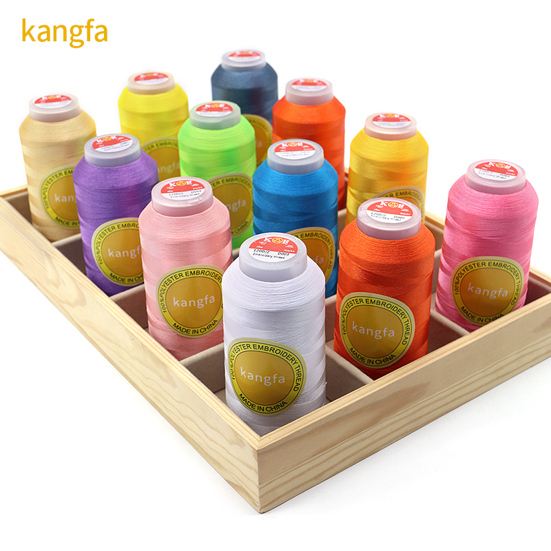 120D/2 100% Polyester Embroidery Thread for Machine Embroidery 4000Yard/cone 700 Colors