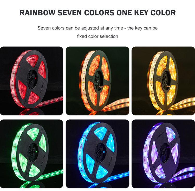 SMD 5050 Led Solar Powered Strip Lights Outdoor RGB Dimmable Light Match Music