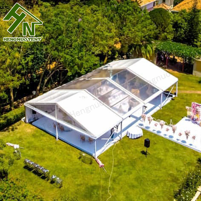 SGS Certified 40*100ft Waterproof Garden Marquee Aluminum Frame 500 People Capacity