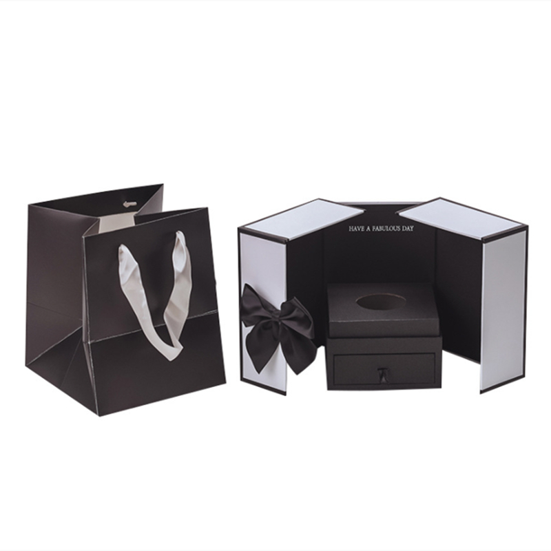 UV Coating Custom Logo Design Double Door Cardboard Gift Box for Valentine's Day Gifts