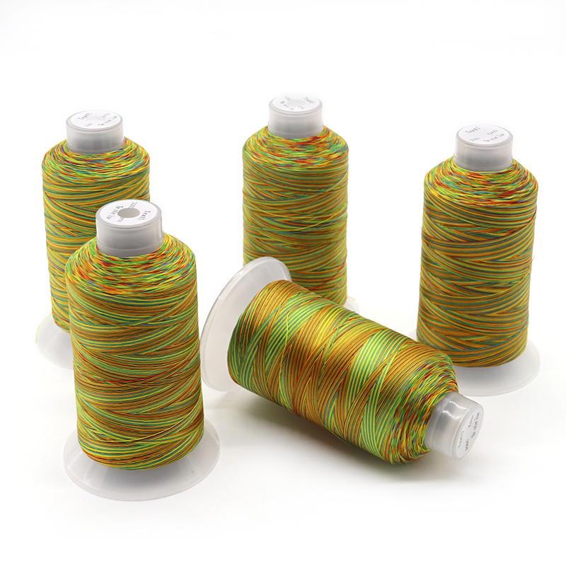 T70 High Tenacity Multi Color Thread Rainbow Sewing Thread 210D Yarn Count 240 Colours