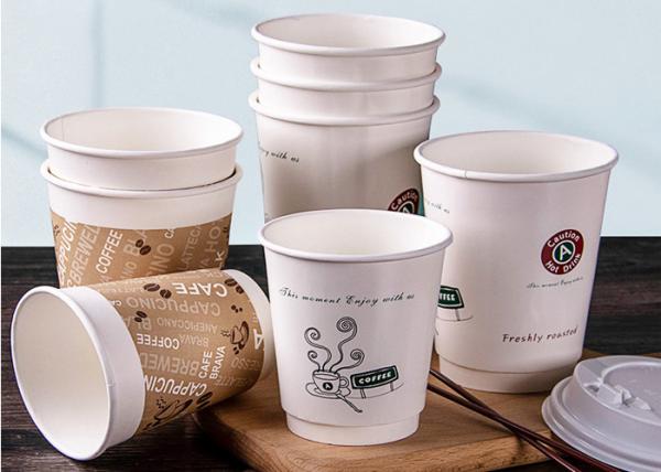 Disposable brown kraft paper coffee cup for hot coffee and Milk tea with plastic