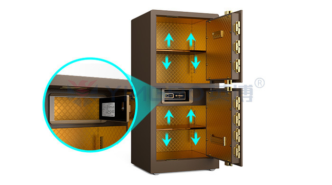 95kg Smart Home Safe Fingerprint Lock Double Door YB/RS-120D Coffee