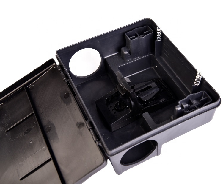 Black Sustainable Pest Control Rodent Mouse Bait Station with Sticky Trap