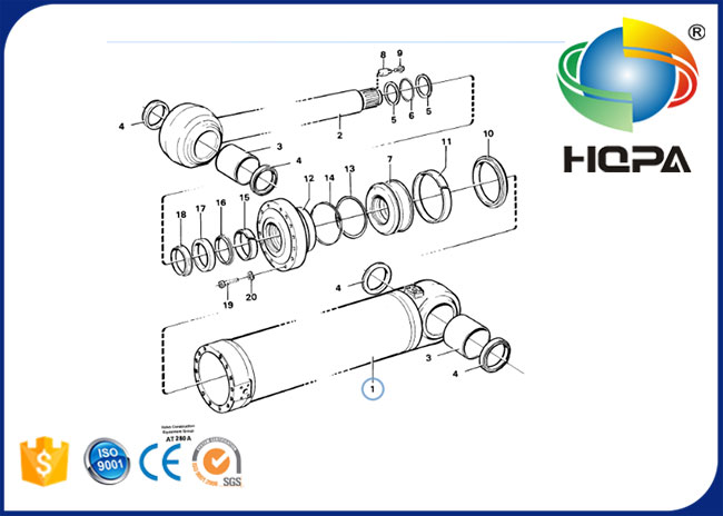 VOLVO Loader L90C L90D Bucket Tilt Cylinder Seal Kit VOE11999893 VOE11707028