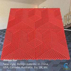 Modern Square Matte Surface Garage Floor Tiles in Grey