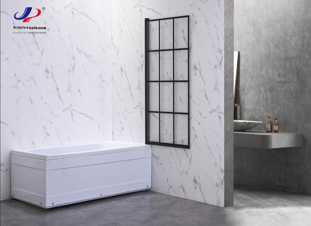 Modern Black Aluminum Shower Enclosure With 5/6mm Tempered Glass-Durable & Stylish