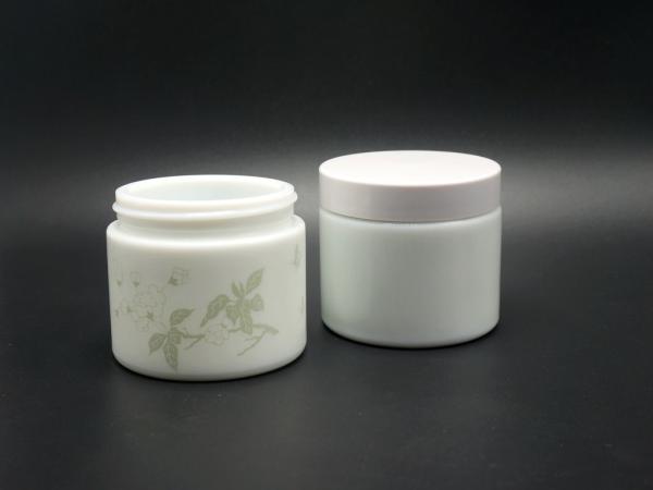 JG-AQ100,100ml cylinderic milk white glass cosmetic jars, opal (opaque) white
