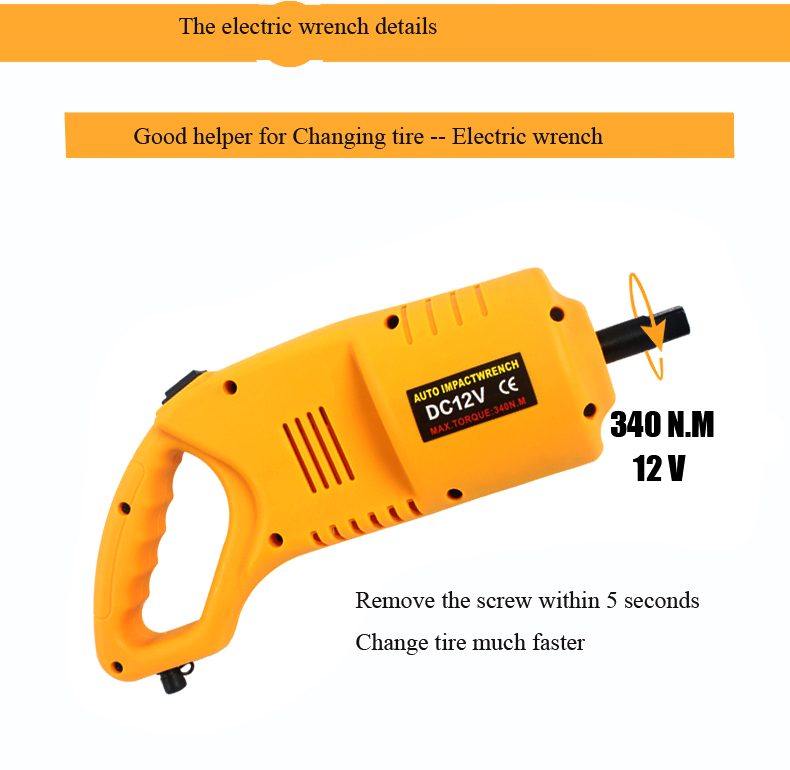 automatic emergency tools 1-10 tons electric car jack with electric impact wrench
