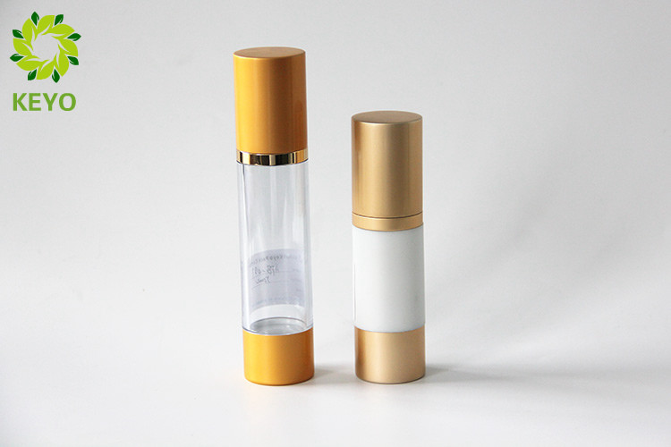 Round Shape Plastic Empty Foundation Bottle With Pump Cap 30ml 50ml Optional