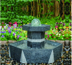 Crystal Ball Backyard Water Fountains , Pedestal Hypnus Decorative Water Fountain