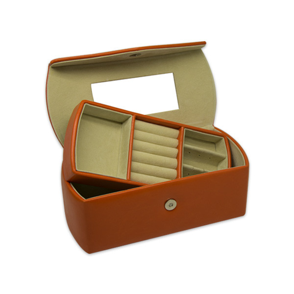 Portable Electroplating Hardware PU Leather Jewelry Box