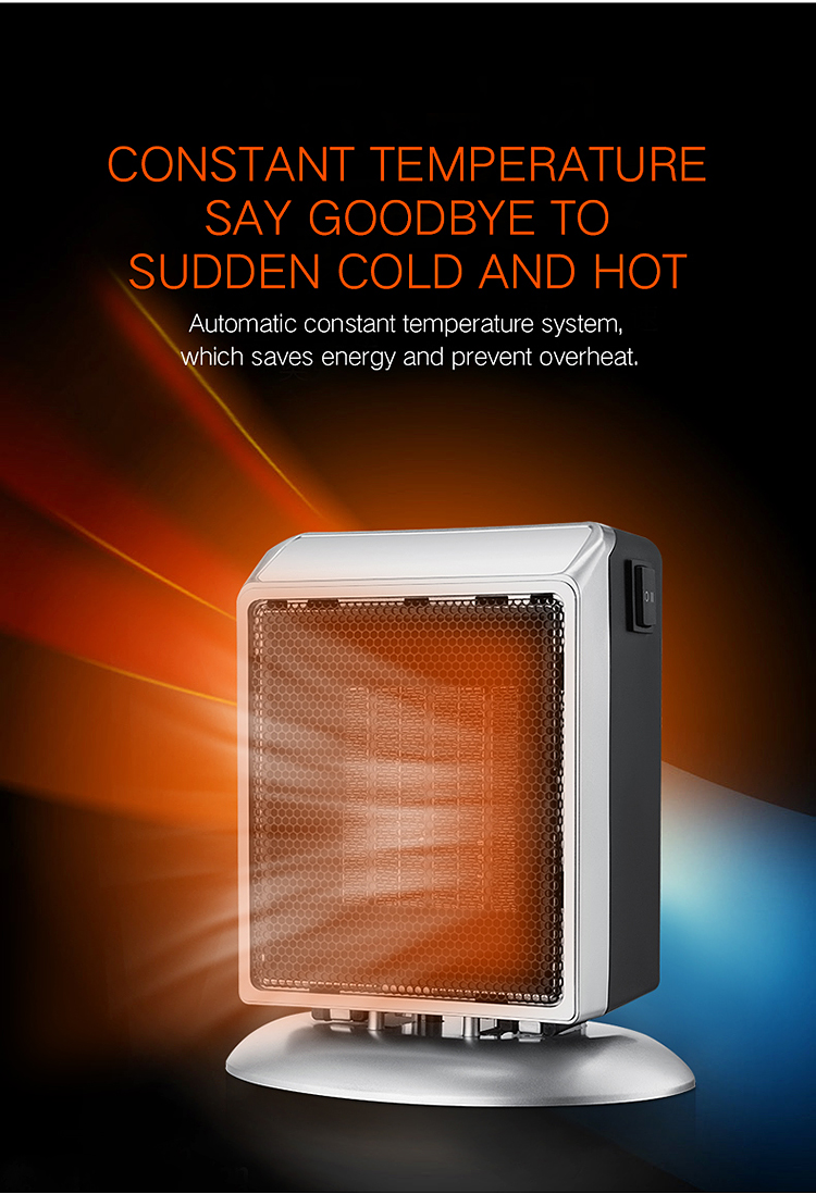 17x12.5x19.5cm Industrial Mini PTC Ceramic Electric Fan Air Heater for Energy Saving