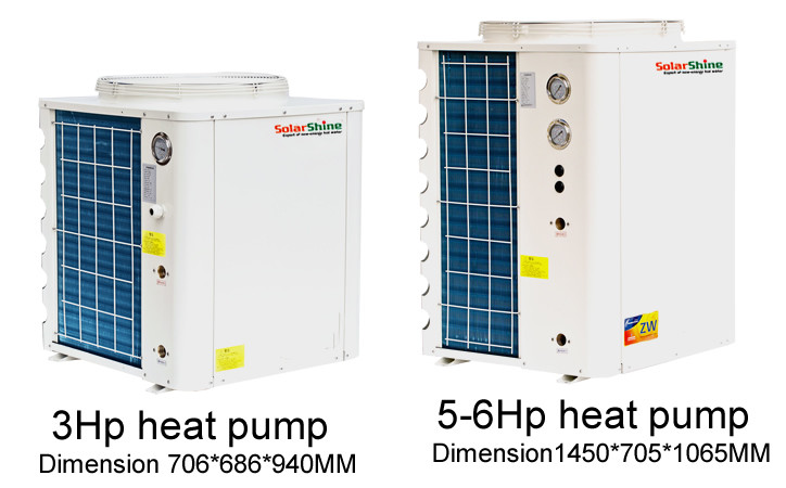 Medium Size Air Source Heat Pump Unit Shell Heat Exchanger 15.5kw Input Power
