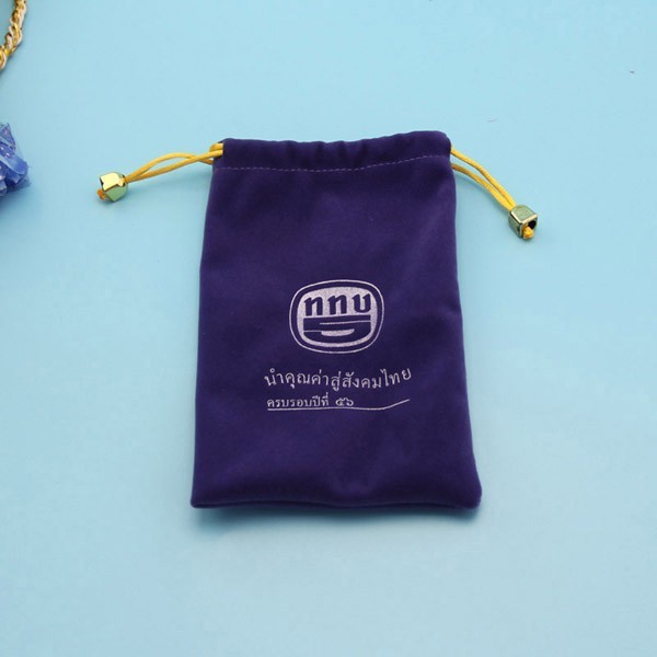 Durable Velvet Storage Bag , Label Logo Printing Childrens Drawstring Bags