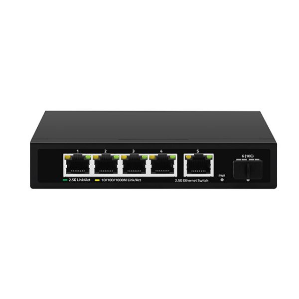 5 Port 2.5G Ethernet Switch 10G Fiber Uplink Unmanaged Auto-Sensing Network