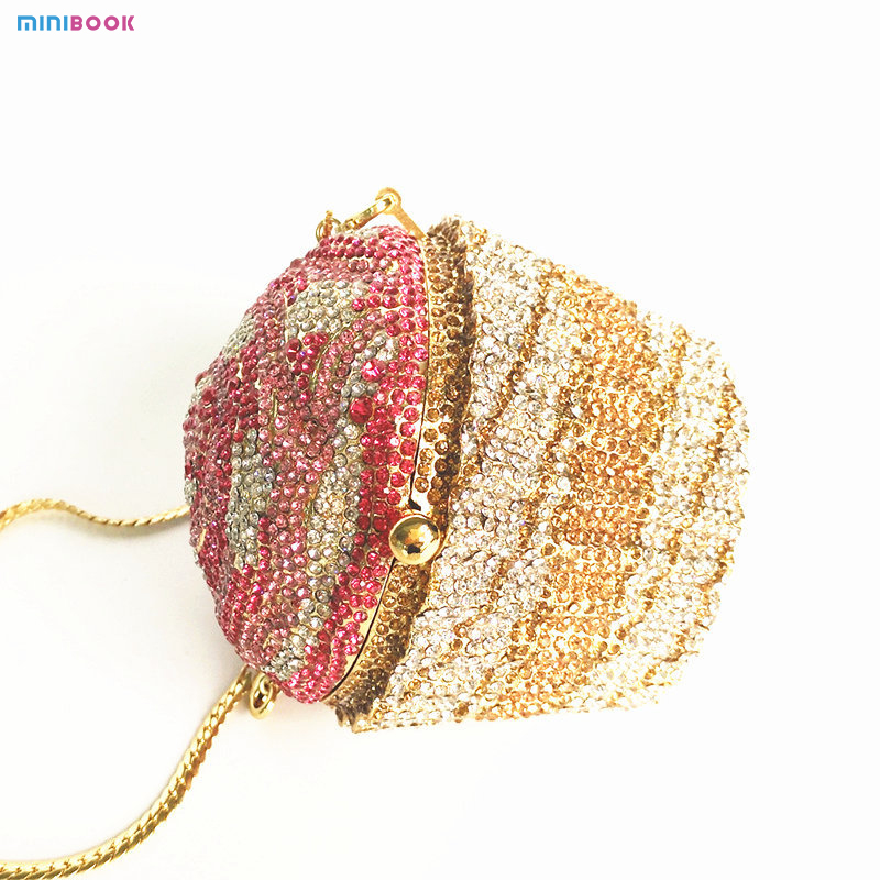 Handmade Crystal Clutch Stone Evening Bags and Clutches for Wedding Gold Blind Diamond
