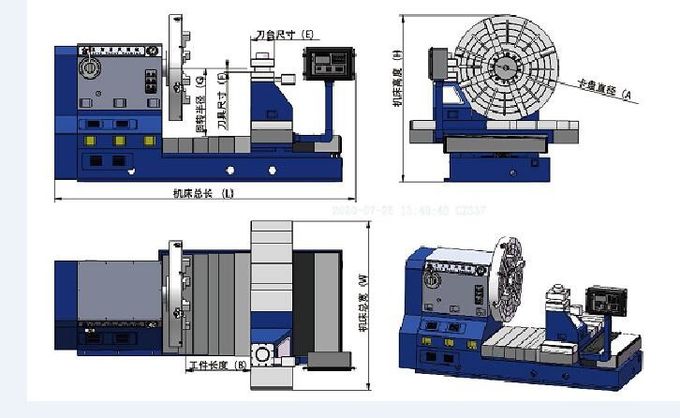 DRO System Manual Horizontal Facing Lathe Machine