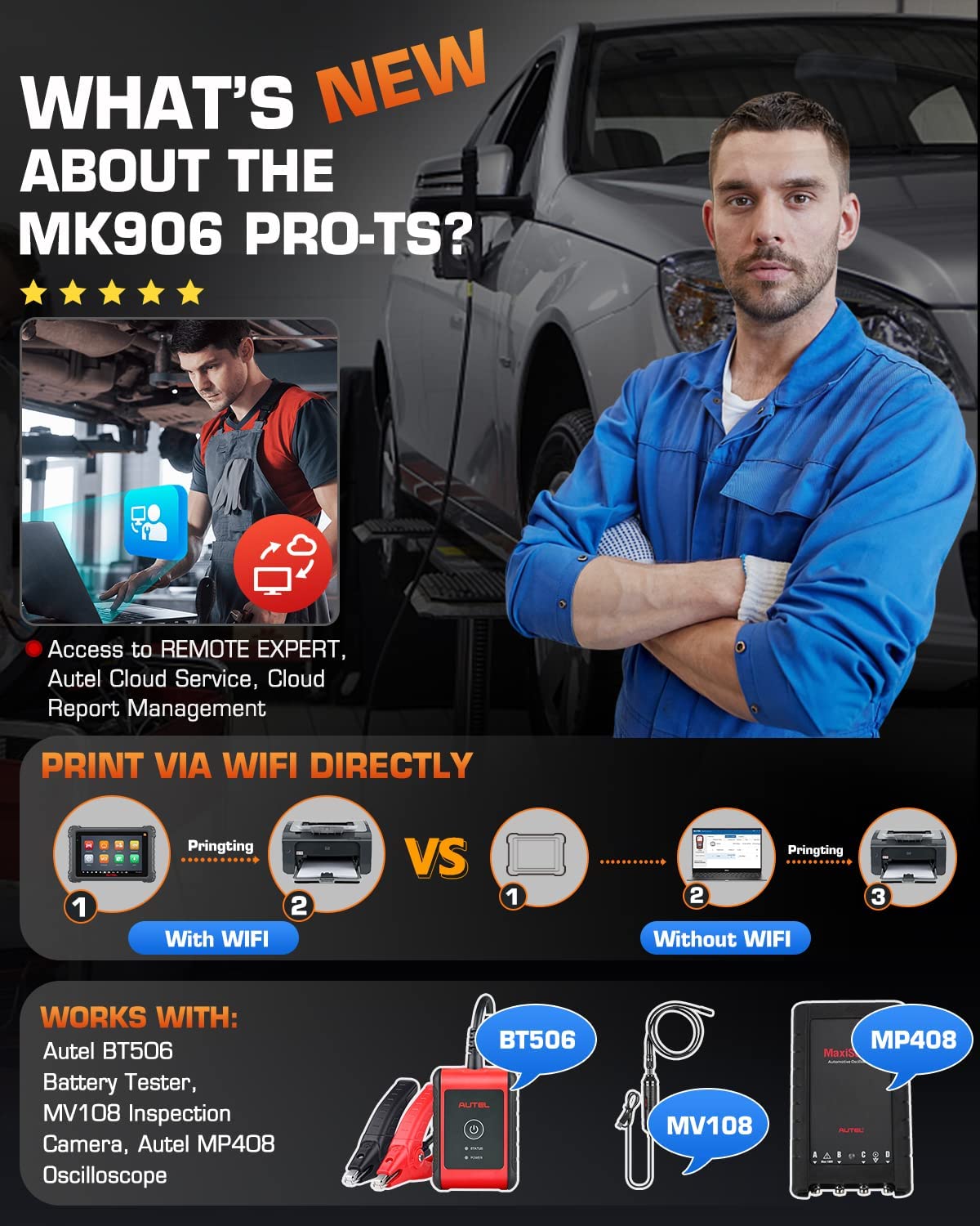 Autel MaxiCOM MK906 PRO-TS Automotive Diagnose and TPMS Relearn Tool Support FCA Access DoIP & CAN FD and ECU Coding