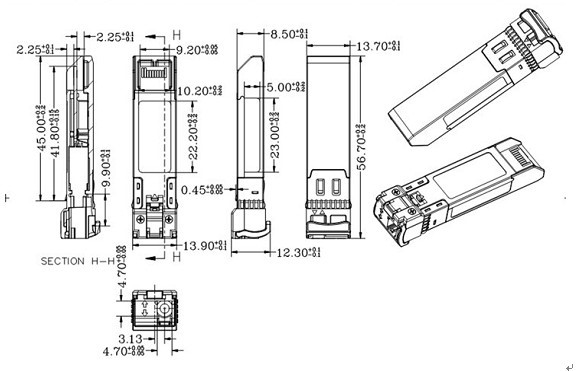 RoHS Compliant 10Gb/s SFP+ Bi-Directional Transceiver, 20km