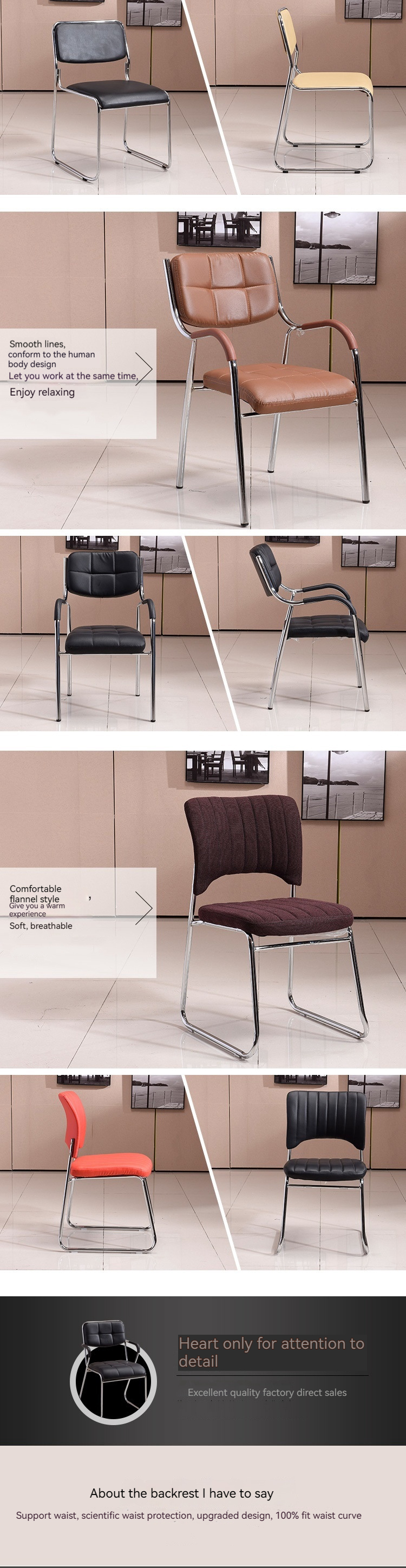 Adjustable Lifting Function Executive Office Chair with Revolving Mesh and PU Leather