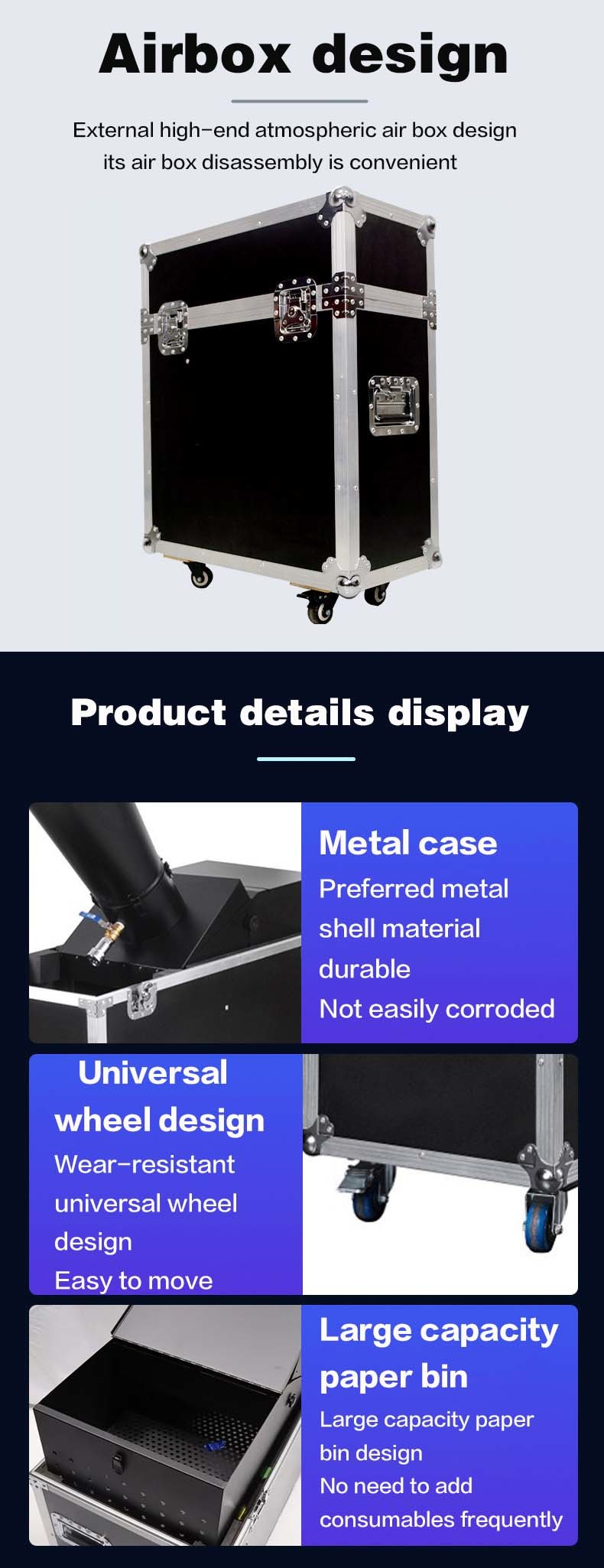 100W Electric Control Confetti Machine Trachea 3m Mini LED Confetti Blast Machine