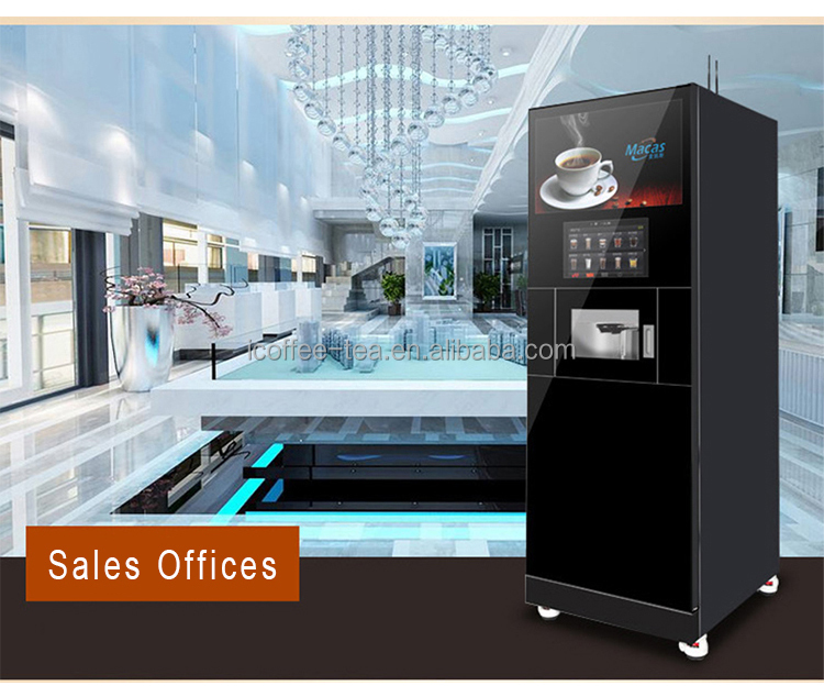300 Cups Commercial Espresso Coffee Vending Machine Accept QR Code Pay