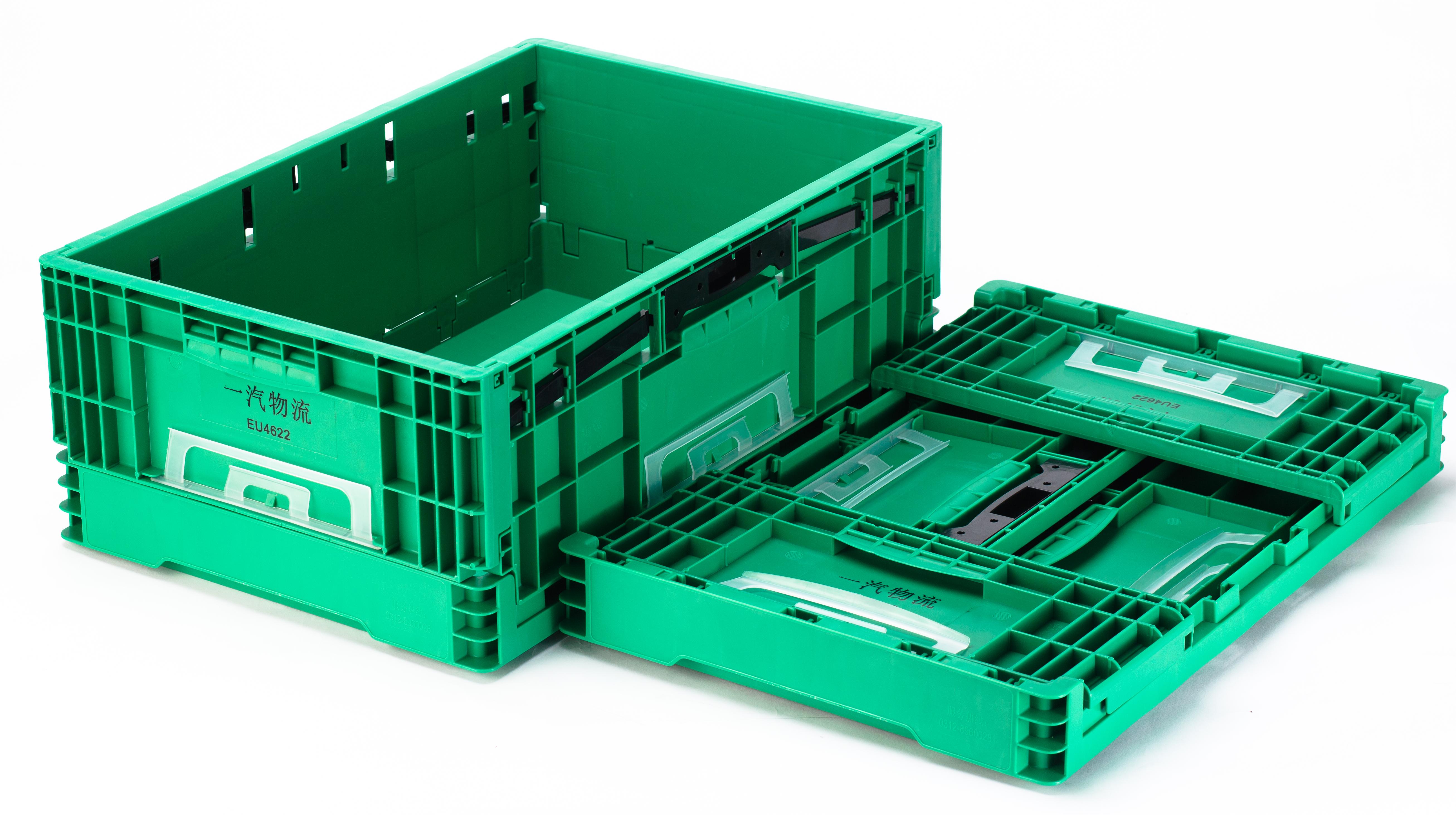 Foldable Stackable EU Plastic Parts Crate Eco-Friendly Moving Box for Easy Transport