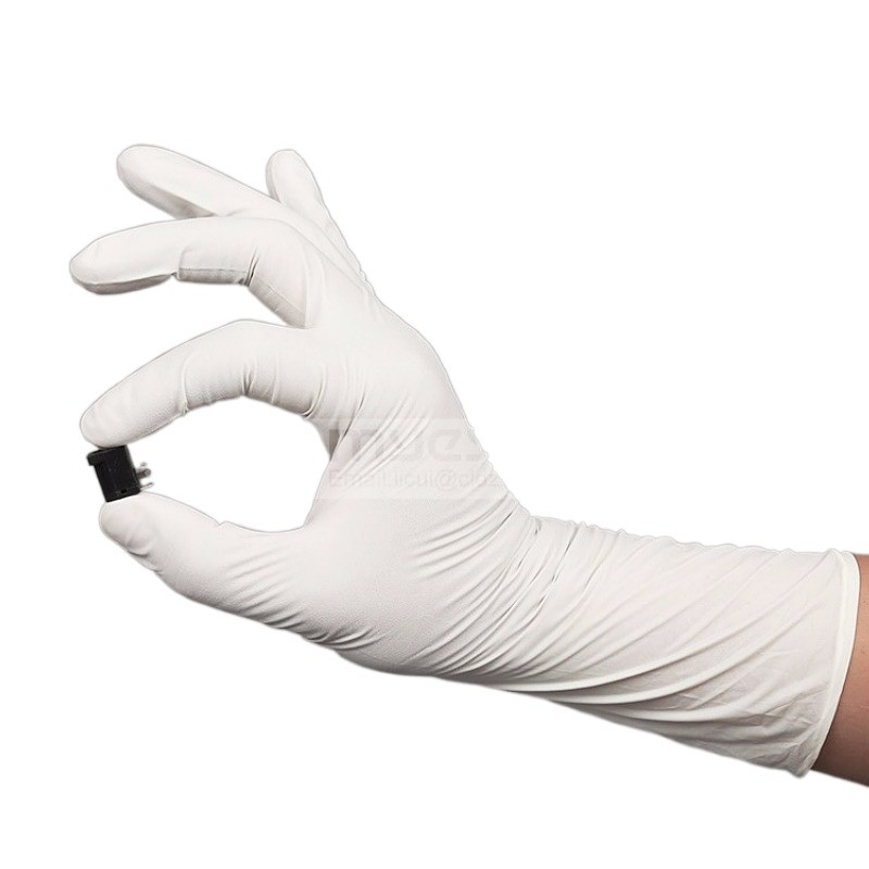 300mm / 12 Inch Cleanroom Nitrile Gloves For Class 100 ISO